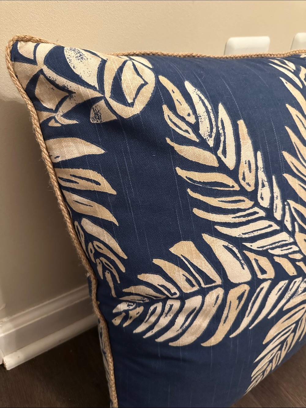 2 Coastal Blue Pineapple Print Decorative Throw Pillows - Picture 2 of 5